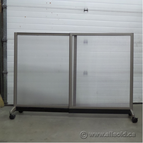 Teknion Expandable Rolling Translucent Panel Office Room Divider